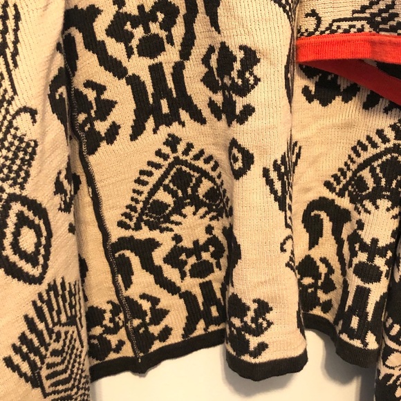 THML Open Floral Geometric Boho Cardigan Black S - Picture 6 of 7